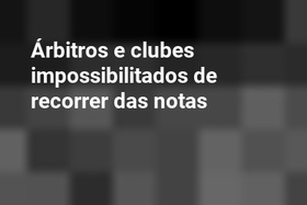 Árbitros e clubes impossibilitados de recorrer das notas