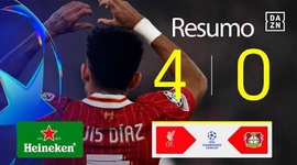 Liga Campeões: Liverpool 4 - 0 Leverkusen (2024-2025)