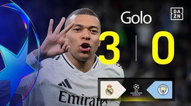 Liga Campeões: Real Madrid vs Man City, Golo 3-0 Mbappé (2024-2025)