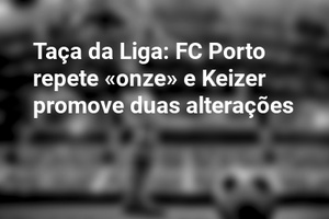 Taça da Liga: FC Porto repete «onze» e Keizer promove duas alterações
