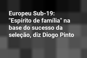 Europeu Sub-19: "Espírito de família" na base do sucesso da seleção, diz Diogo Pinto