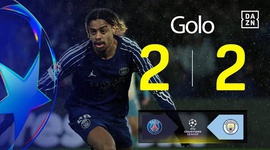 Liga Campeões: PSG vs Man City, Golo 2-2 Barcola (2024-2025)