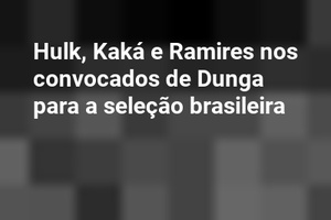 Hulk, Kaká e Ramires nos convocados de Dunga para a seleção brasileira