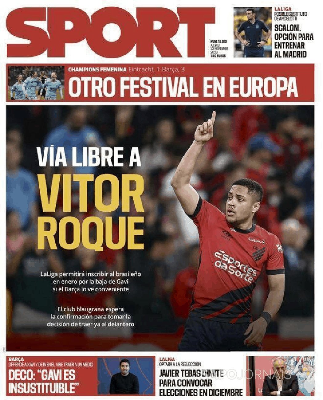Banca de Jornais - Sport - 23-11-2023 - Futebol 365