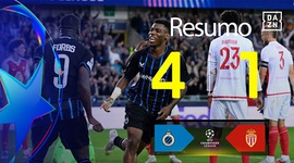 Liga Campeões: Club Brugge 4 - 1 Monaco (2025-2026)