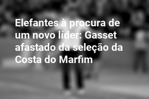Elefantes à procura de um novo líder: Gasset afastado da seleção da Costa do Marfim