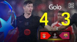 Liga Campeões: Benfica vs Barcelona, Golo 4-3 Lewandowski (2024-2025)