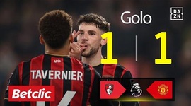 Premier League: AFC Bournemouth vs Man Utd, Golo 1-1 Ryan Christie (2025-2026)