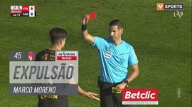 Liga Portugal Betclic: Santa Clara vs Farense, Expulsão Marco Moreno, 45' (2024-2025)