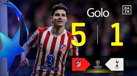 Liga Campeões: Atlético Madrid vs Tottenham, Golo 5-1 Julián Alvarez (2025-2026)